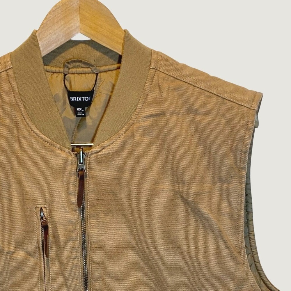Brixton Reversible Vest Mens XXL Tan Canvas Quilted Excellent Workwear Utility